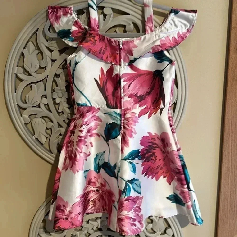 Children Place Girls Floral Off Shoulder Dress